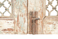 Biscottini Finestra finestrina grata porta in legno massello e in ferro antica e vecchia con telaio da interno o da esterno