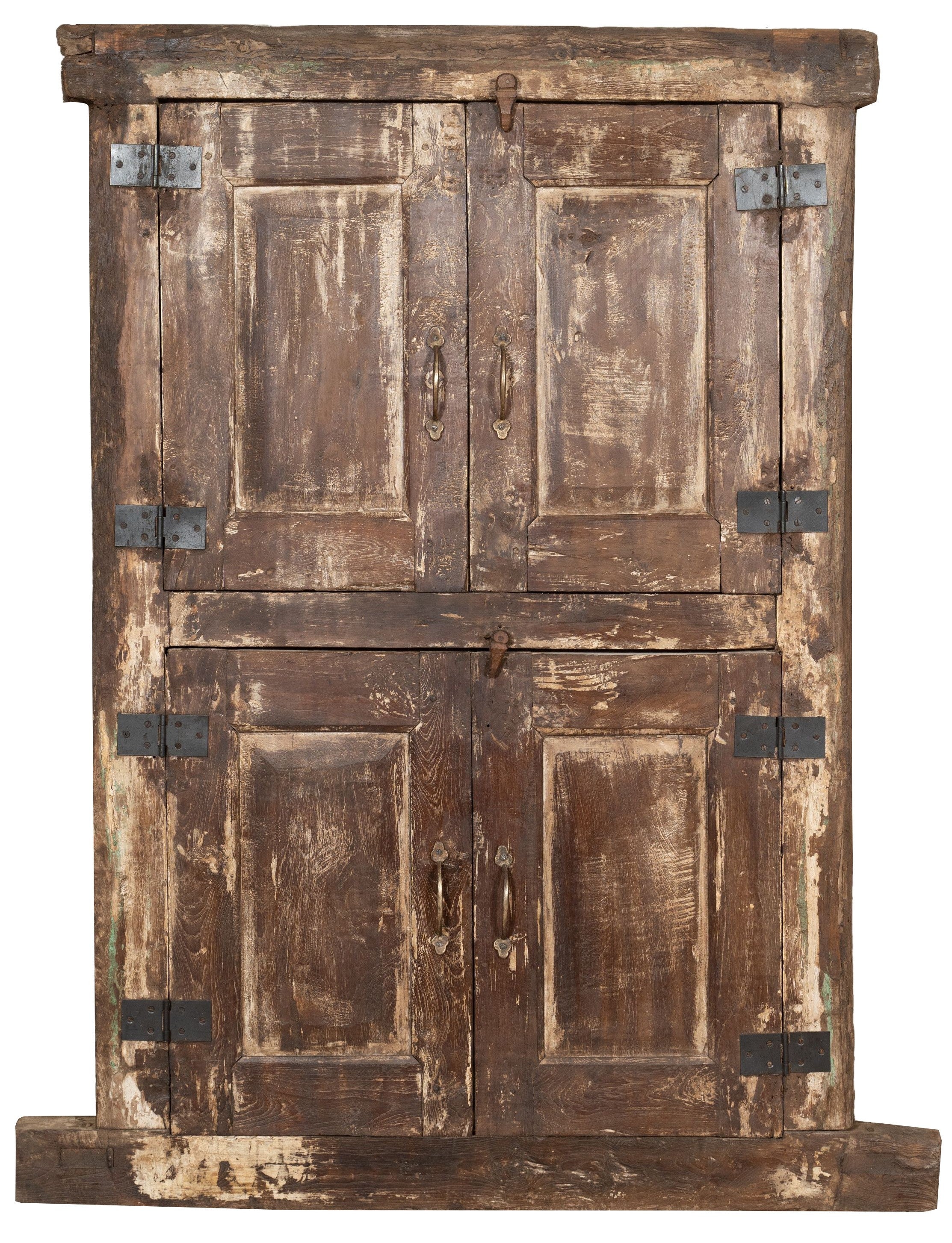 Biscottini Finestra finestrina grata porta in legno massello e in ferro antica e vecchia con telaio da interno o da esterno