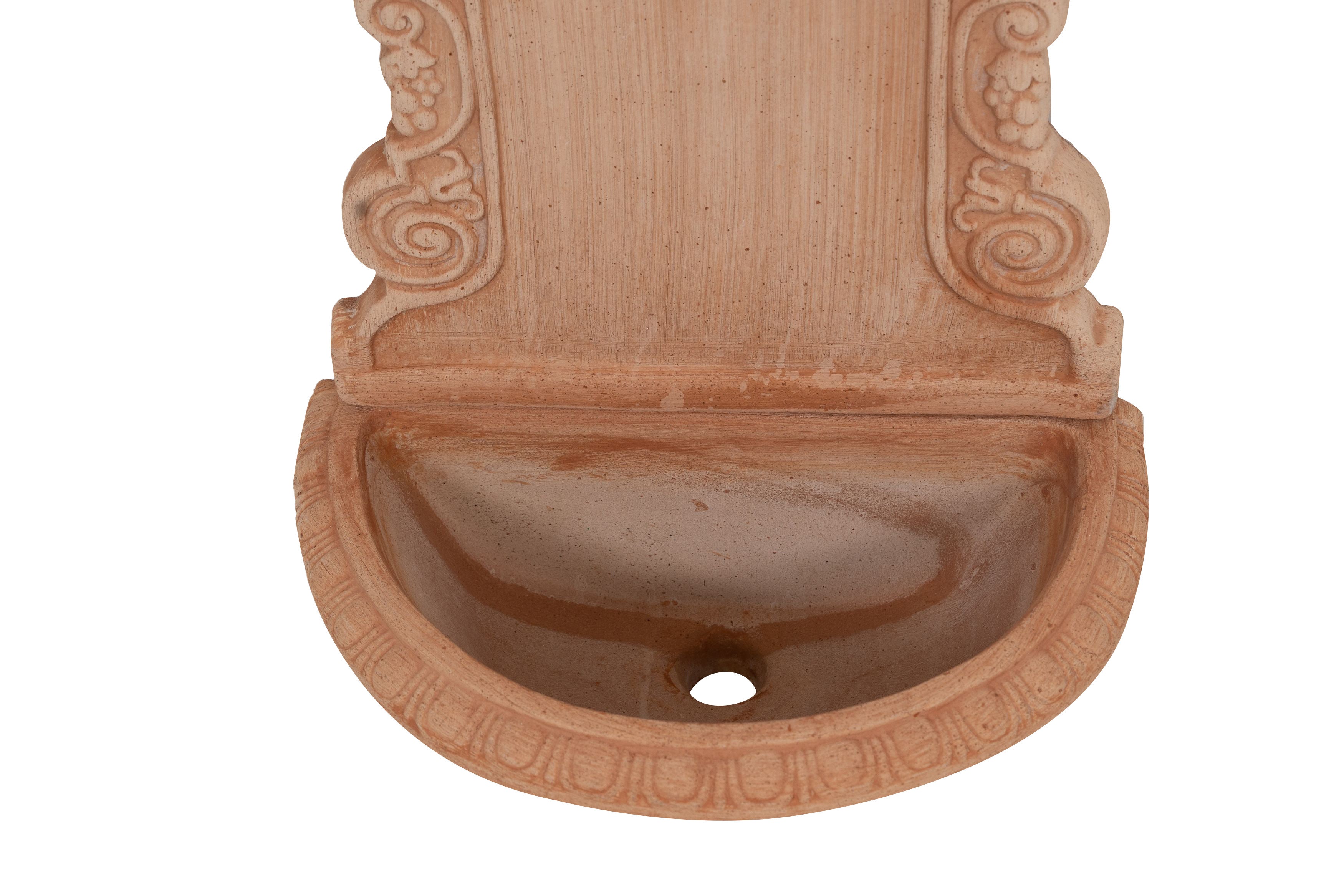Biscottini Fontana a muro da parete da appendere in Terracotta 100% Made in Italy interamente Lavorata a Mano