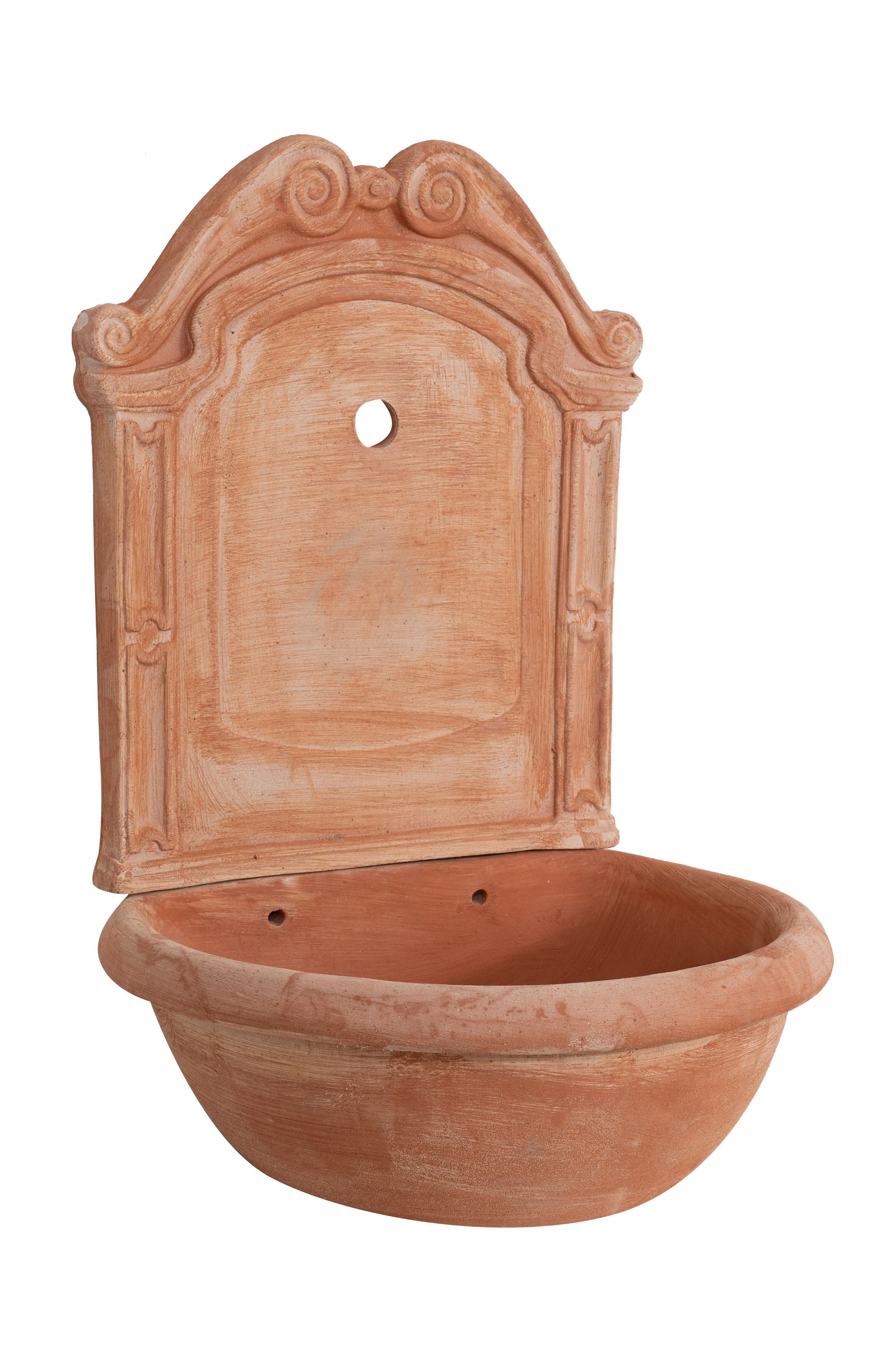Biscottini Fontana a muro da parete da appendere in Terracotta 100% Made in Italy interamente Lavorata a Mano