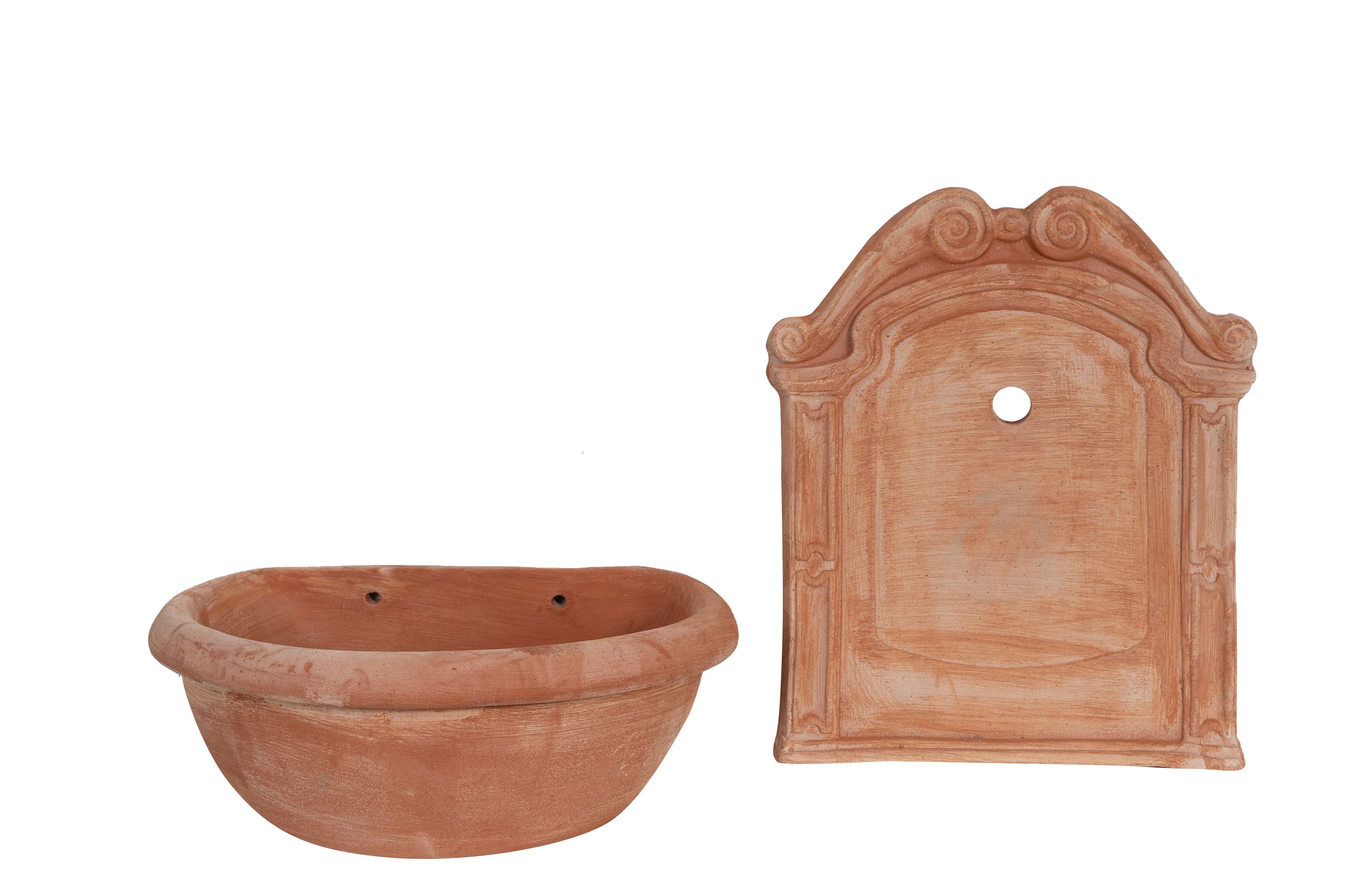 Biscottini Fontana a muro da parete da appendere in Terracotta 100% Made in Italy interamente Lavorata a Mano