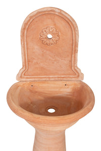 Biscottini Fontana a muro invecchiata in terracotta toscana a base piccola 100% Made in Italy interamente Lavorata a Mano