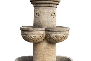 Biscottini Fontana con 8 Vasche in Pietra, L90xPR90xH160 cm Elegante otto giardino.