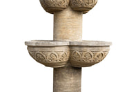 Biscottini Fontana con 8 Vasche in Pietra, L90xPR90xH160 cm Elegante otto giardino.