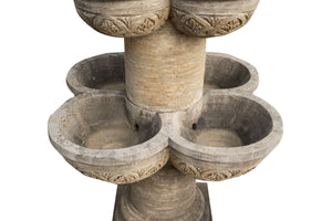 Biscottini Fontana con 8 Vasche in Pietra, L90xPR90xH160 cm Elegante otto giardino.