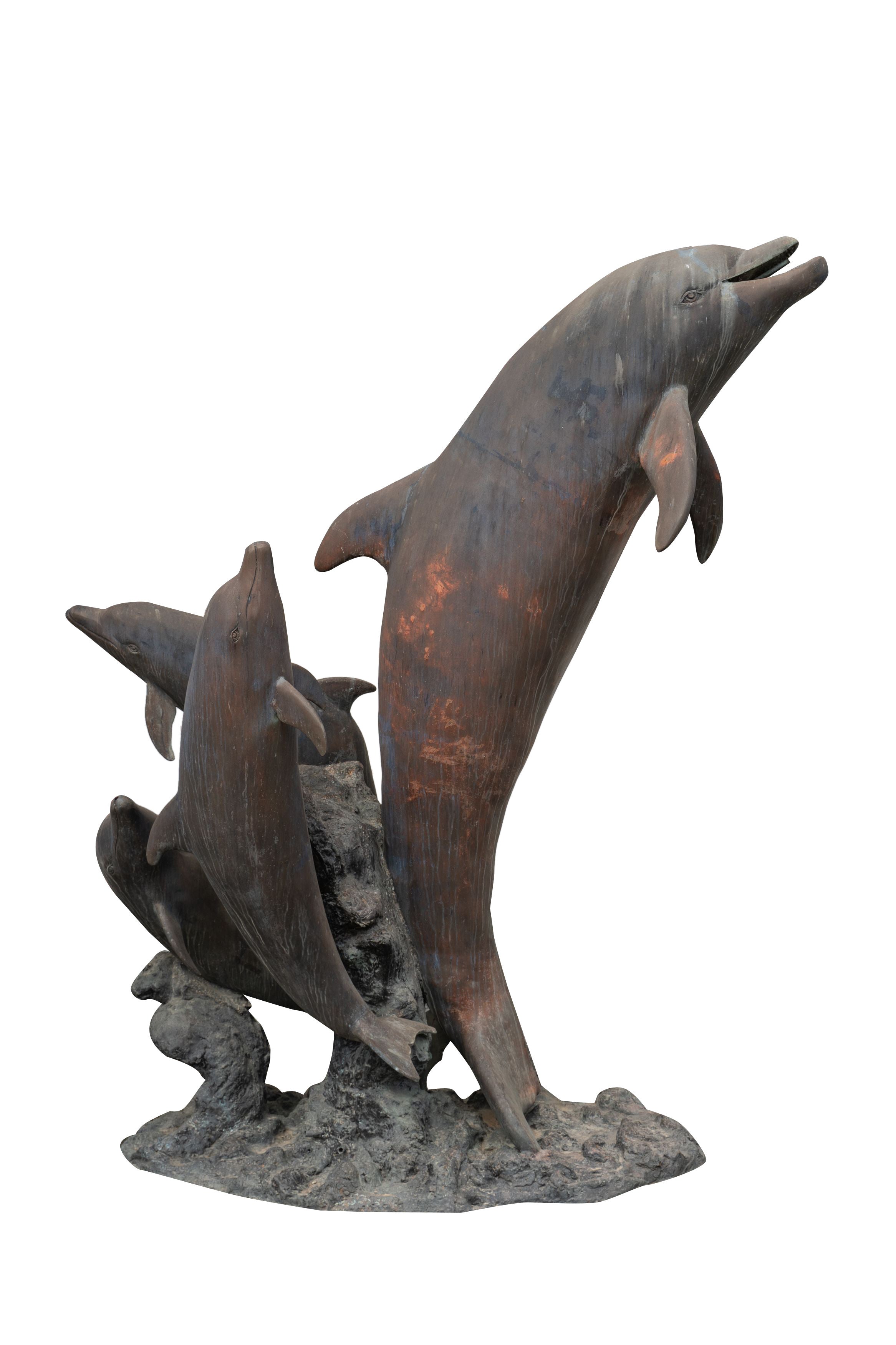 Biscottini Fontana di delfini in fusione di bronzo L190xPR150xH250 cm realizzate Offerta