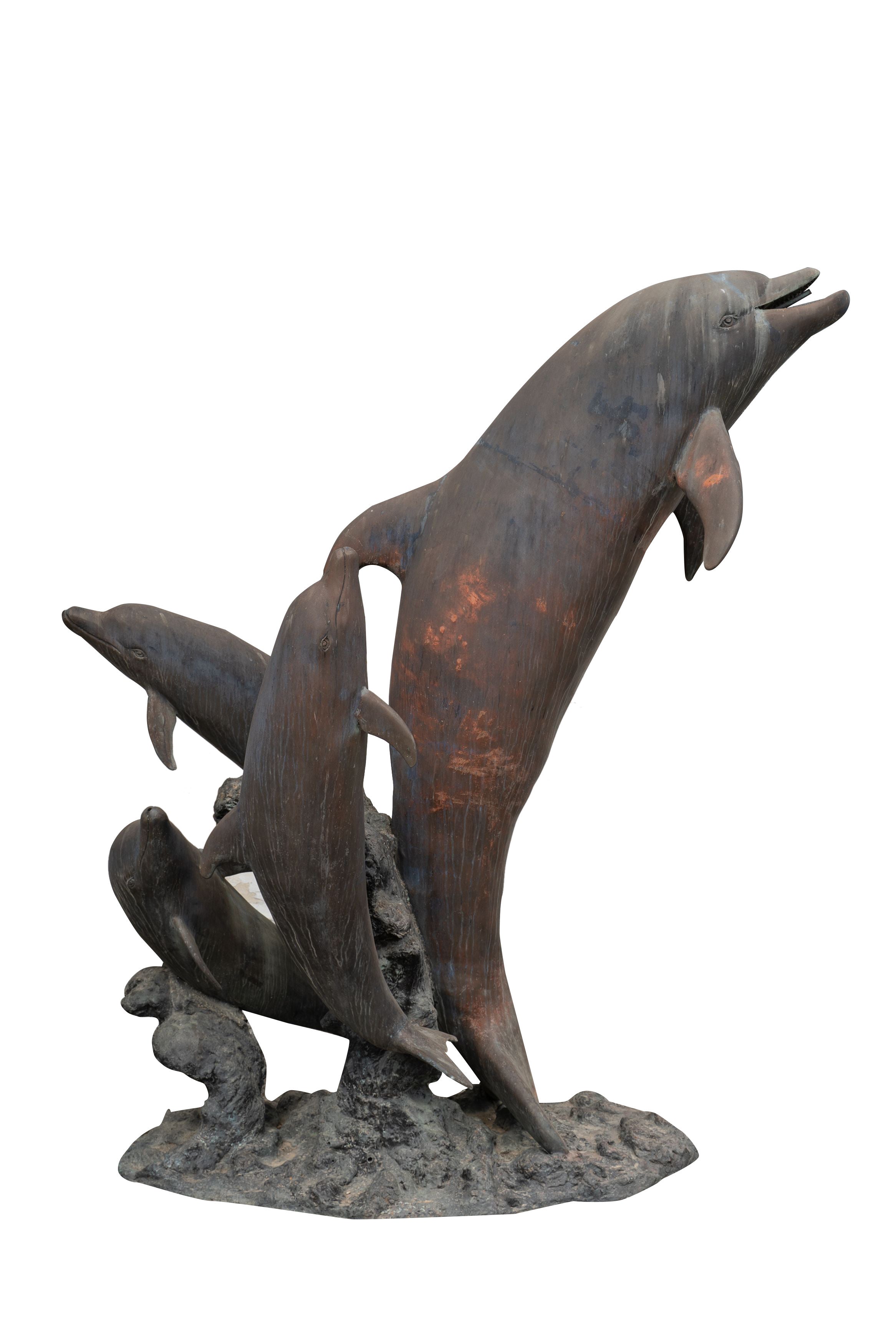 Biscottini Fontana di delfini in fusione di bronzo L190xPR150xH250 cm realizzate Offerta