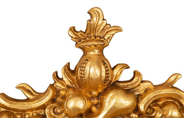 Biscottini FREGIO CESTO FRUTTA IN LEGNO FINITURA FOGLIA ORO ANTICATO MADE IN ITALY