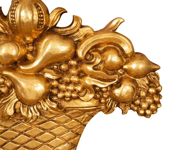 Biscottini FREGIO CESTO FRUTTA IN LEGNO FINITURA FOGLIA ORO ANTICATO MADE IN ITALY