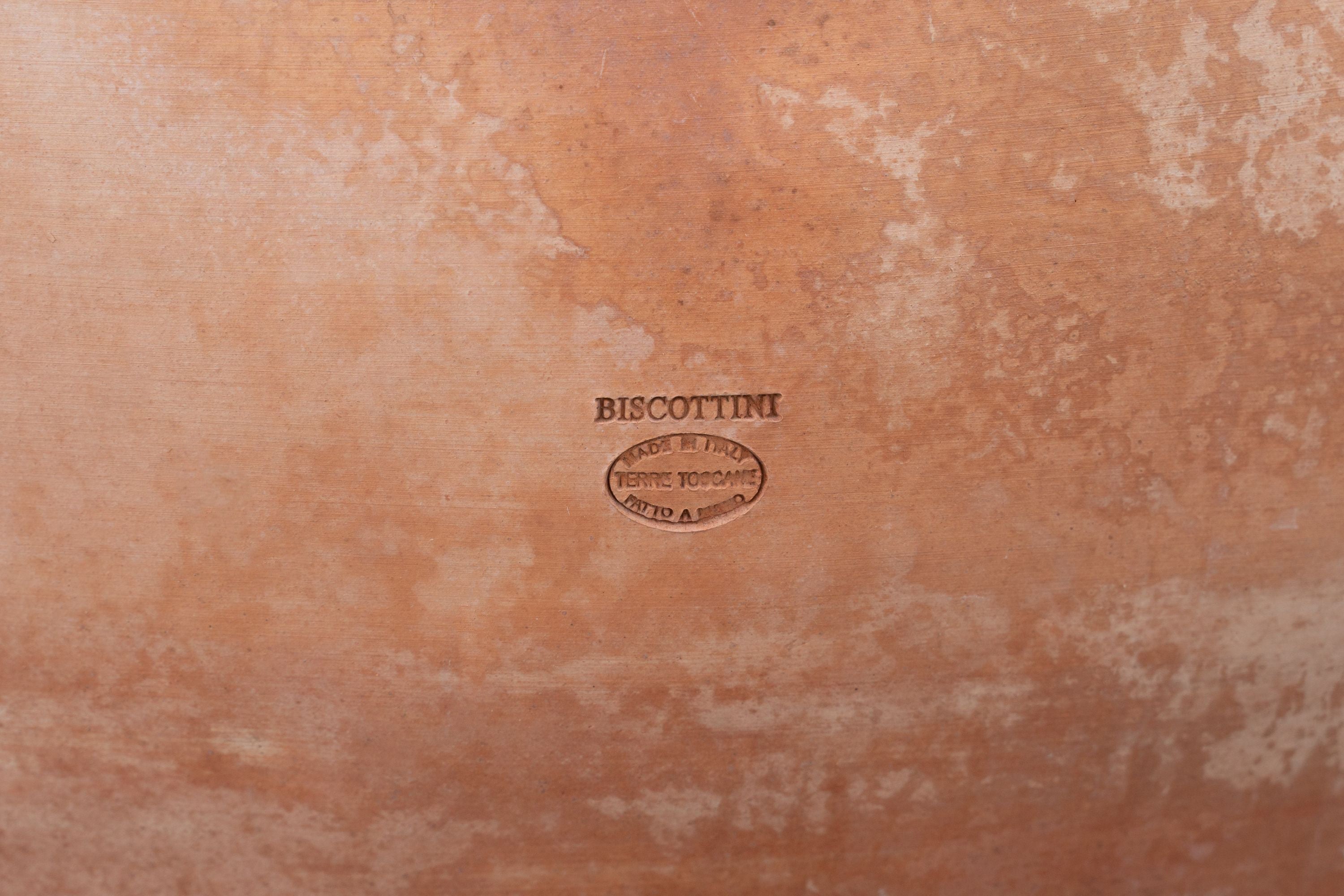 Biscottini Giara liscia invecchiata, in terracotta toscana 100% Made in Italy interamente Lavorata a Mano L70xPR70xH84 cm