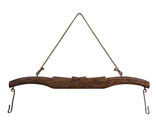 Biscottini Giogo in legno massello di tiglio finitura noce.Made in Italy dimensioni