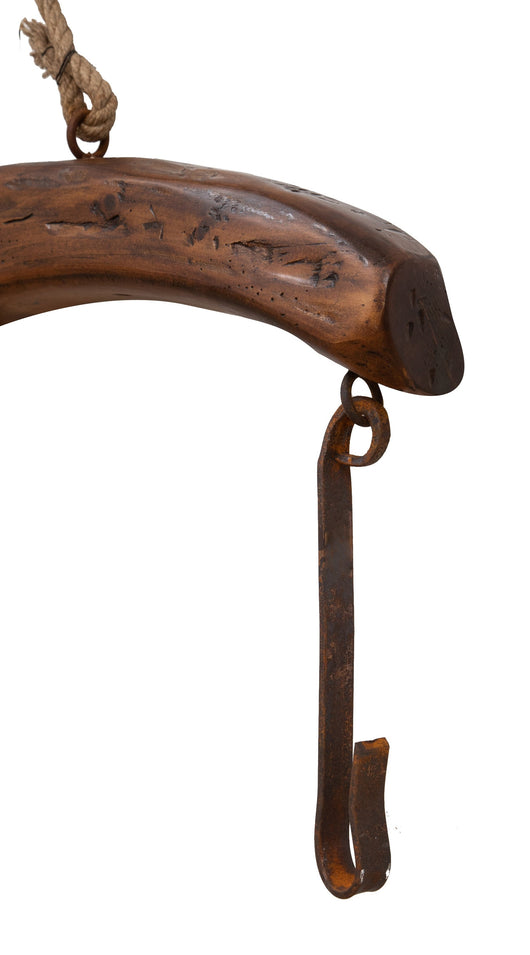 Biscottini Giogo in legno massello di tiglio finitura noce.Made in Italy dimensioni