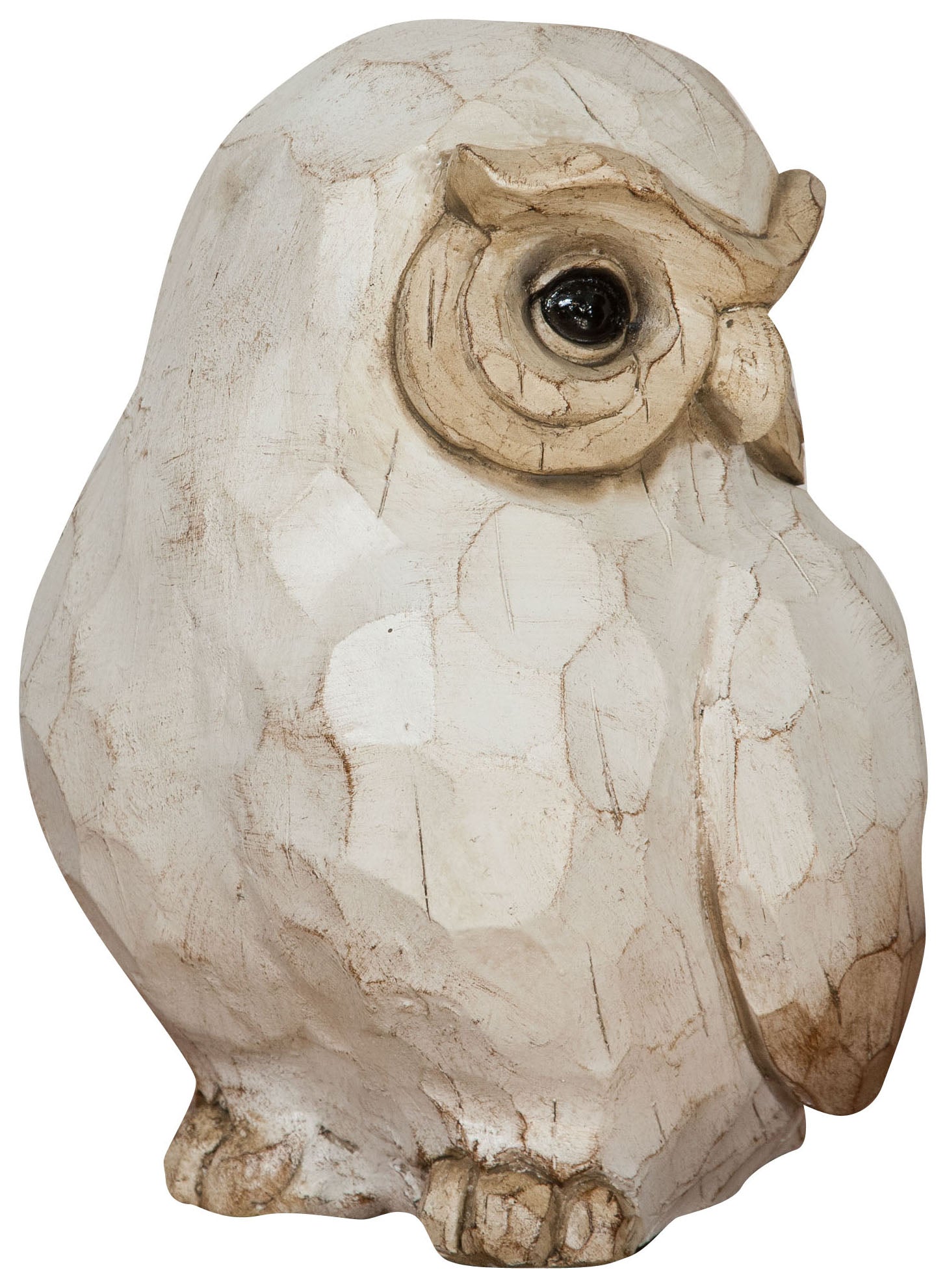 Biscottini Gufo in ceramica dipinta L21,5xPR21,5XH28 cm Statuetta raffigurante dimensioni