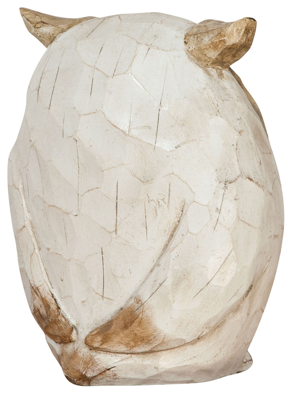 Biscottini Gufo in simil legno dipinto L53xPR21,5XH39 cm Statuetta raffigurante dimensioni