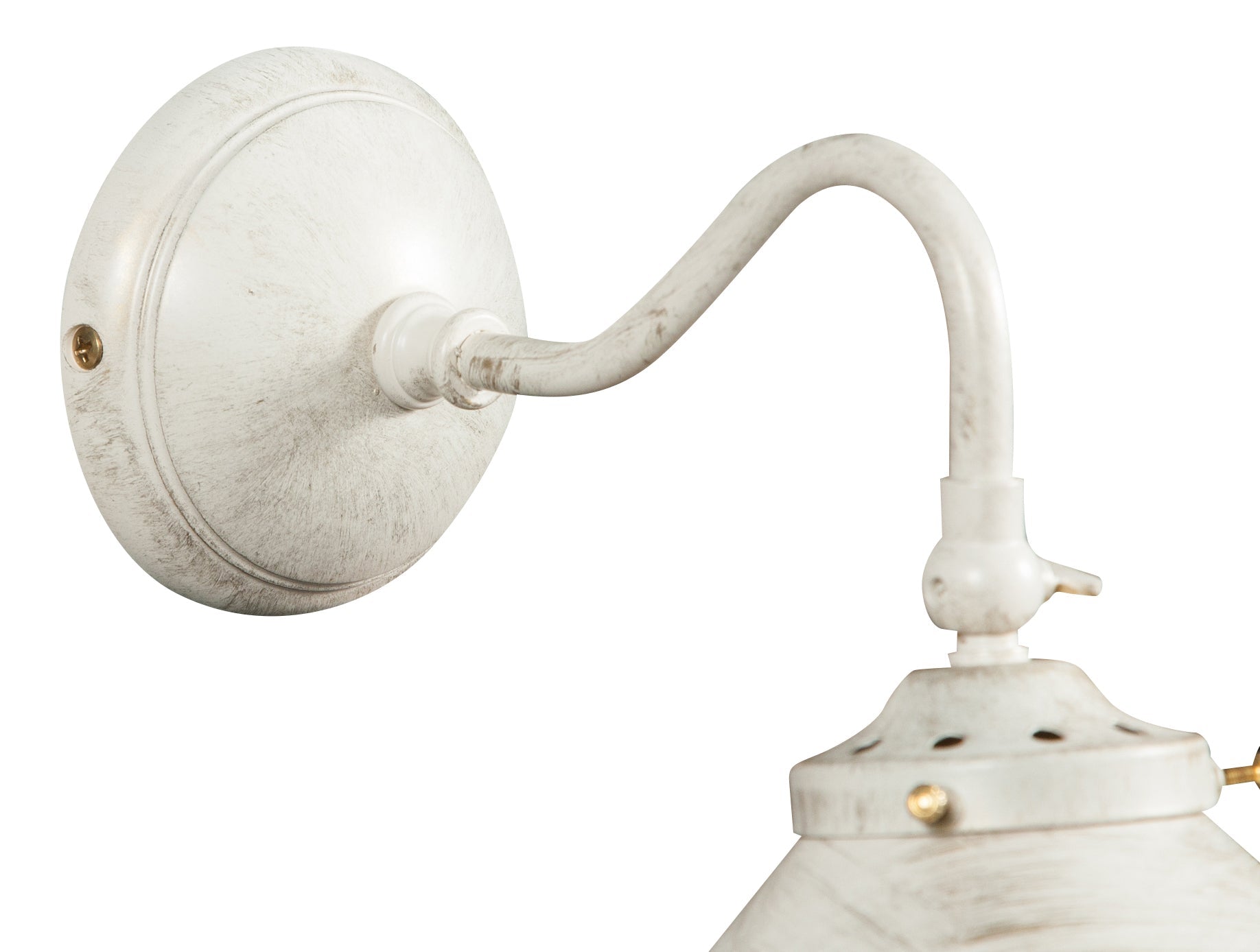 Biscottini Lampada applique a muro style Country in fusione di ottone patinato in bianco invecchiato L25XPR16XH17 cm Made in Italy