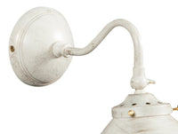 Biscottini Lampada applique a muro style Country in fusione di ottone patinato in bianco invecchiato L25XPR16XH17 cm Made in Italy