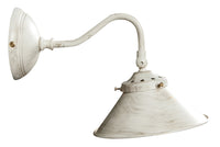 Biscottini Lampada applique a muro style Country in fusione di ottone patinato in bianco invecchiato L25XPR16XH17 cm Made in Italy