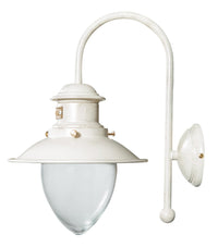 Biscottini Lampada applique a muro style Vecchia Marina in fusione di ottone patinato in bianco invecchiato L30XPR22XH37 cm Made in Italy