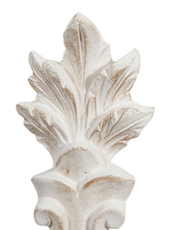 Biscottini Lampada Applique Shabby in legno e ferro finitura bianco anticato Made In Italy