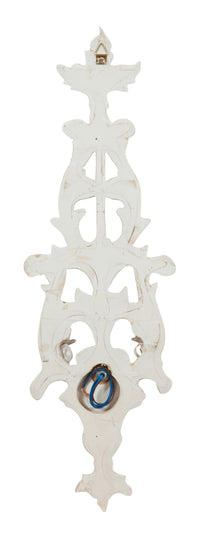 Biscottini Lampada Applique Shabby in legno e ferro finitura bianco anticato Made In Italy