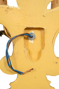 Biscottini Lampada Applique Shabby in legno e ferro finitura foglia oro anticato e nero Made In Italy