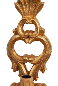 Biscottini Lampada Applique Shabby in legno e ferro finitura foglia oro anticato Made In Italy