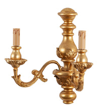 Biscottini Lampada Applique Shabby in legno e ferro finitura foglia oro anticato Made In Italy