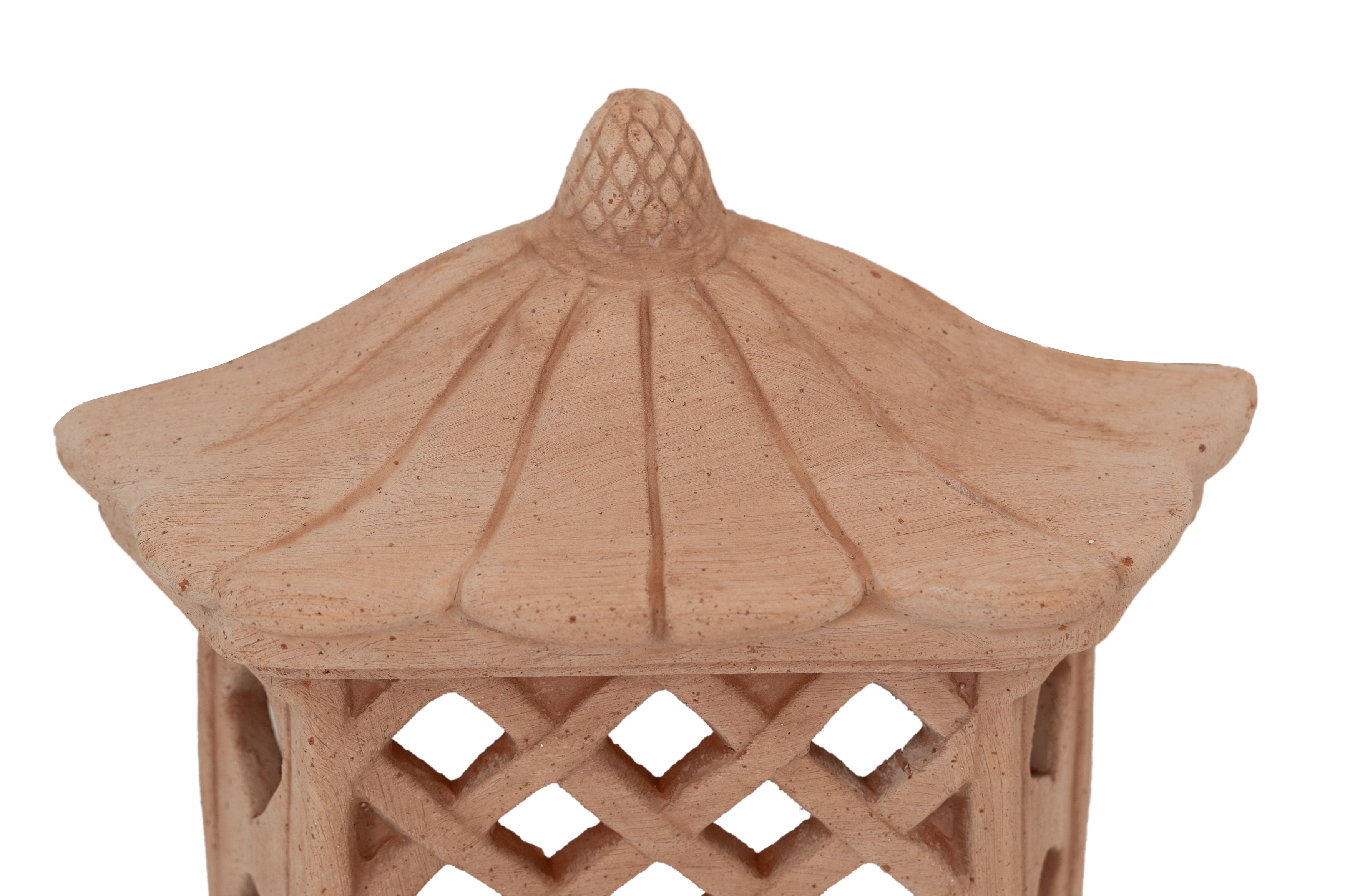 Biscottini Lanterna Lampada da parete da appendere in Terracotta 100% Made in Italy interamente Lavorata a Mano