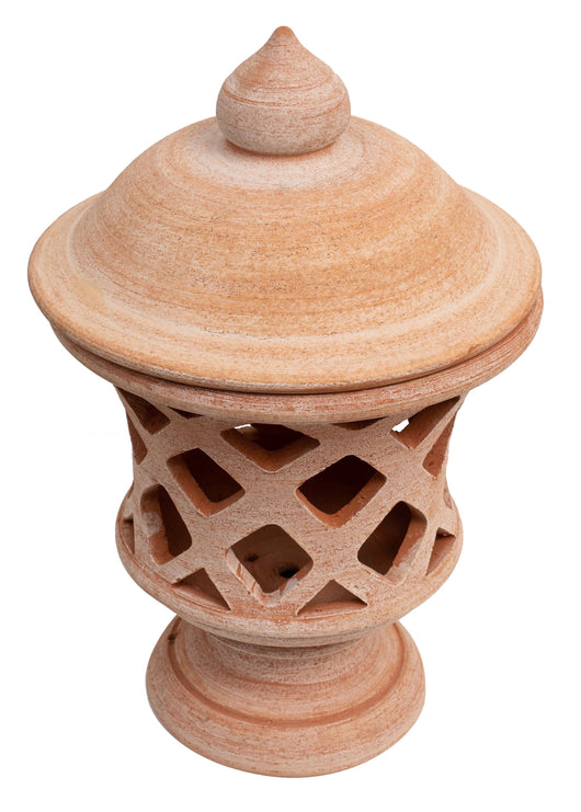 Biscottini Lanterna Terracotta 100% made in Italy interamente lavorata a mano al tornio Portacandele per la casa L35XPR35XH55 CM