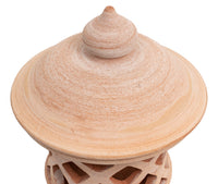 Biscottini Lanterna Terracotta 100% made in Italy interamente lavorata a mano al tornio Portacandele per la casa L35XPR35XH55 CM