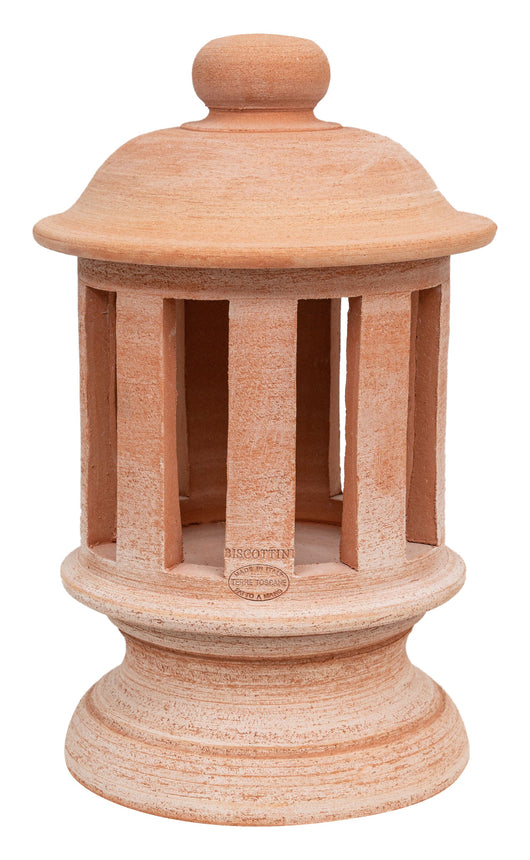 Biscottini Lanterna Terracotta 100% made in Italy interamente lavorato a mano al tornio. Porta candele per la casa L26XPR26XH45 CM