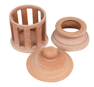 Biscottini Lanterna Terracotta 100% made in Italy interamente lavorato a mano al tornio. Porta candele per la casa L26XPR26XH45 CM