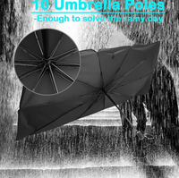 Ombrello Parasole Tendina 2IN1 Universale Per Auto Parabrezza Pieghevole Protezione Raggi UV 140x70