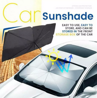 Ombrello Parasole Tendina 2IN1 Universale Per Auto Parabrezza Pieghevole Protezione Raggi UV 140x70