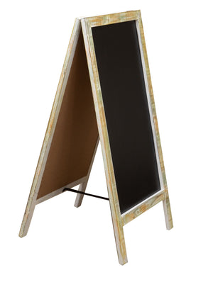 Biscottini LAVAGNA DA TERRA BIFACCIALE CON CORNICE IN LEGNO L50XPR4,5XH100 CM legno.