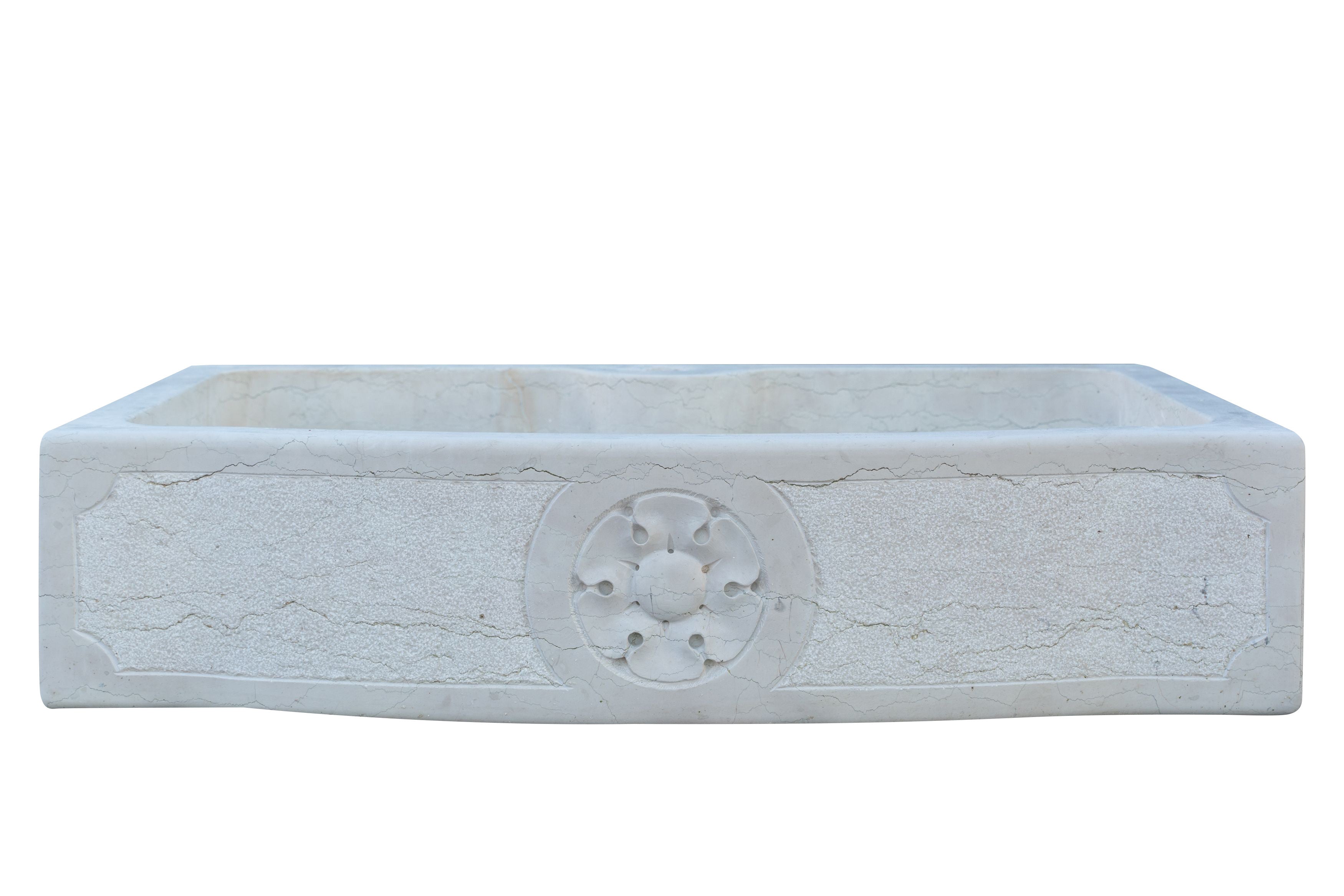 Biscottini Lavandino in marmo bianco di Verona Made in Italy Fontana Acquasantiera