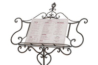 Biscottini Leggio da terra in ferro battuto pieno finitura anticata L85xPR46xH140 cm