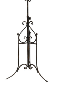 Biscottini Leggio da terra in ferro battuto pieno finitura anticata L85xPR46xH140 cm