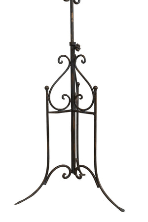 Biscottini Leggio da terra in ferro battuto pieno finitura anticata L85xPR46xH140 cm