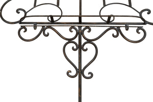 Biscottini Leggio da terra in ferro battuto pieno finitura anticata L85xPR50xH140 cm