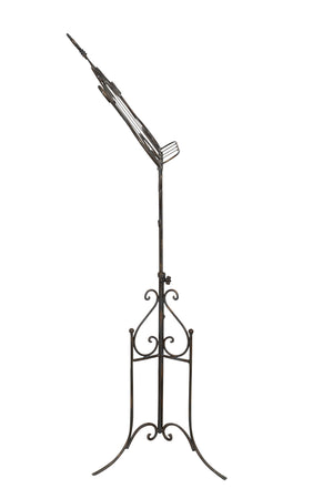 Biscottini Leggio da terra in ferro battuto pieno finitura anticata L85xPR50xH140 cm