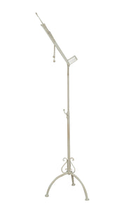 Biscottini Leggio da terra in ferro battuto pieno finitura bianca anticata L46xPR32xH139 cm