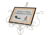 Biscottini Leggio da terra in ferro battuto pieno finitura bianca anticata L85xPR46xH140 cm