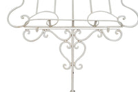 Biscottini Leggio da terra in ferro battuto pieno finitura bianca anticata L85xPR46xH140 cm