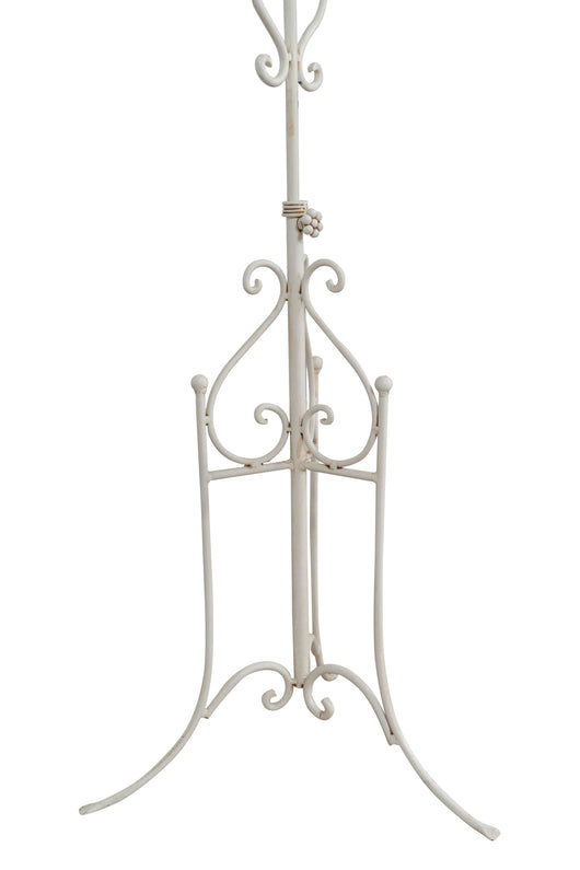 Biscottini Leggio da terra in ferro battuto pieno finitura bianca anticata L85xPR46xH140 cm