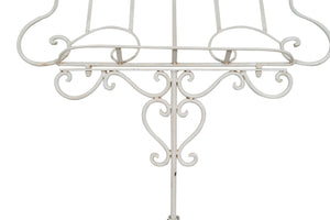 Biscottini Leggio da terra in ferro battuto pieno finitura bianca anticata L85xPR50xH140 cm