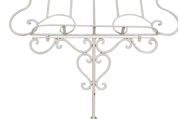 Biscottini Leggio da terra in ferro battuto pieno finitura bianca anticata L85xPR50xH140 cm