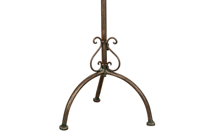 Biscottini Leggio da terra in ferro battuto pieno finitura ruggine anticata L46xPR32xH139 cm