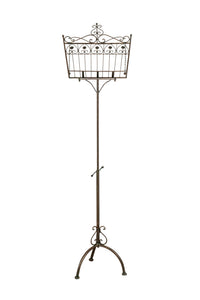 Biscottini Leggio da terra in ferro battuto pieno finitura ruggine anticata L46xPR32xH139 cm