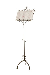 Biscottini Leggio da terra in ferro battuto pieno finitura ruggine anticata L46xPR32xH139 cm